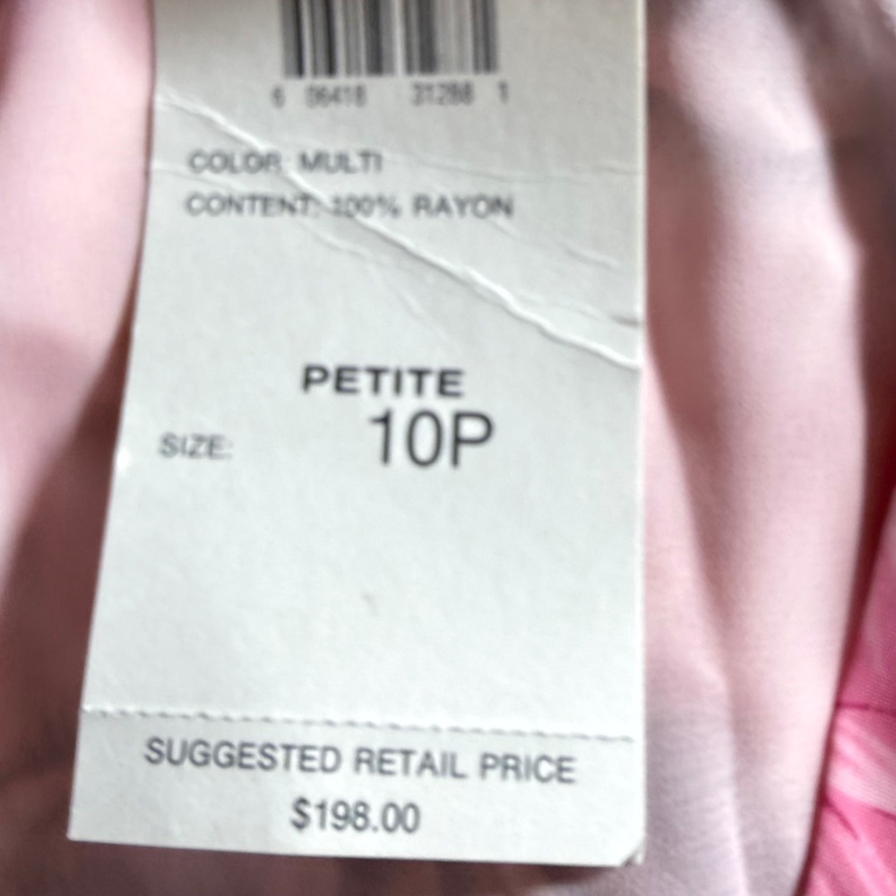 Oscar de la Renta Pink Floral Rayon Maxi Skirt Petite 10P P13232P NEW - Picture 5 of 7